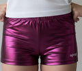 Shorts Cassis mit Metallic-Glanz