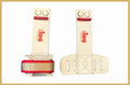 Stufenbarren Riemchen, 2 Löcher, Rot-Gold