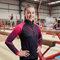 Trainingsjacke Schwarz-Rosa mit grafischem Design