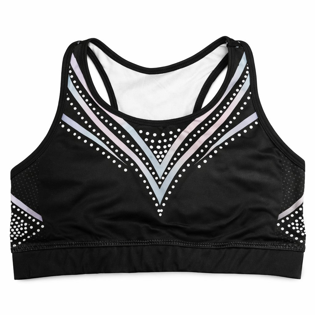 Top Schwarz mit grafischem Design