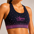 Top Schwarz-Fuchsia mit Strasssteinen und Farbverlauf