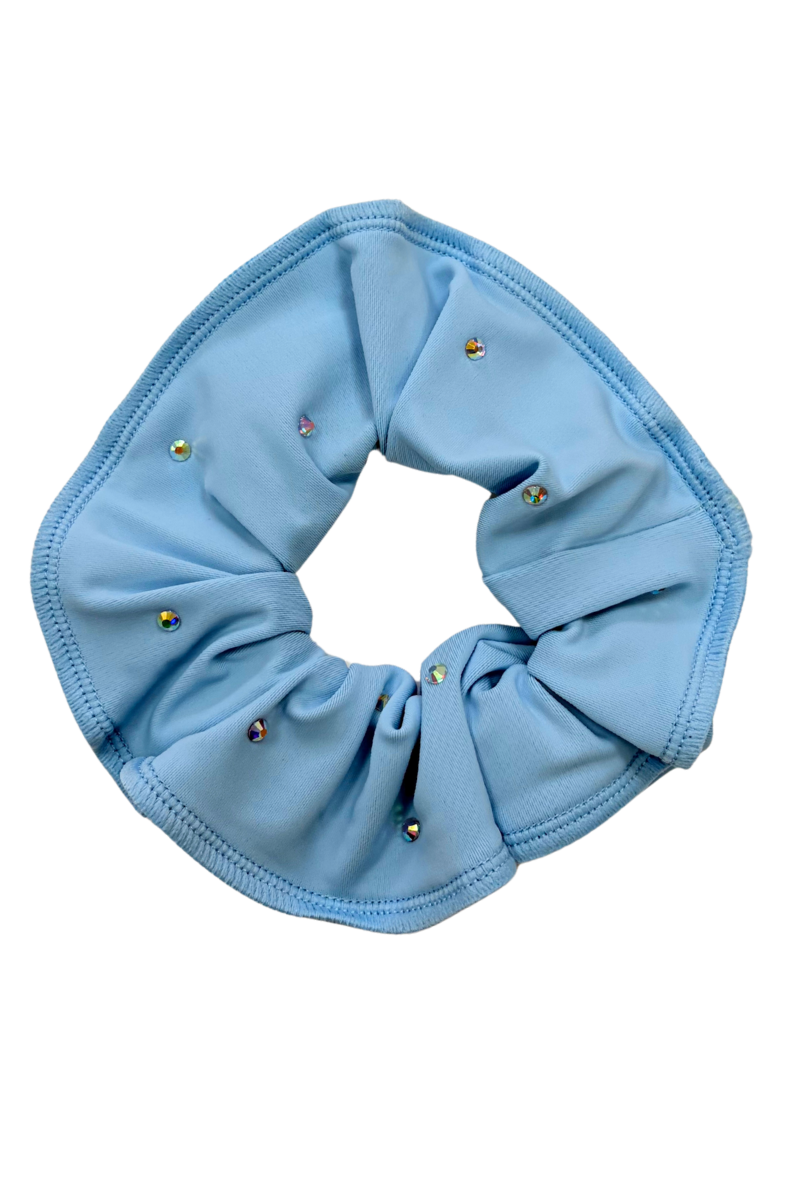 Babyblaues Lycra-Haargummi mit Steinen