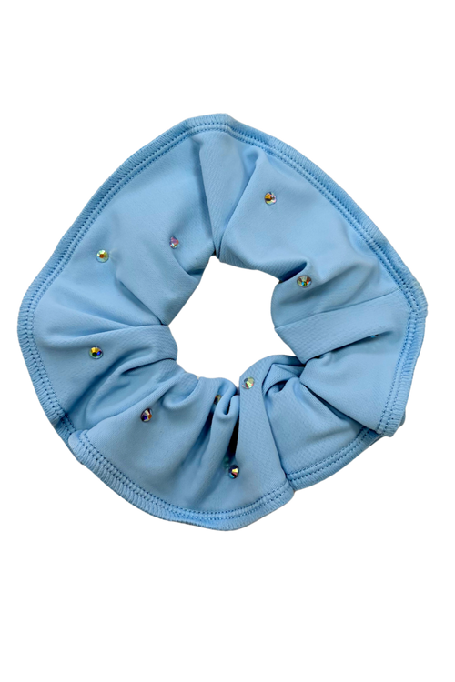 Babyblaues Lycra-Haargummi mit Steinen